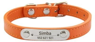 Uplifted Finds Heritage Elite Personalized Vegan Leather Collar orange l