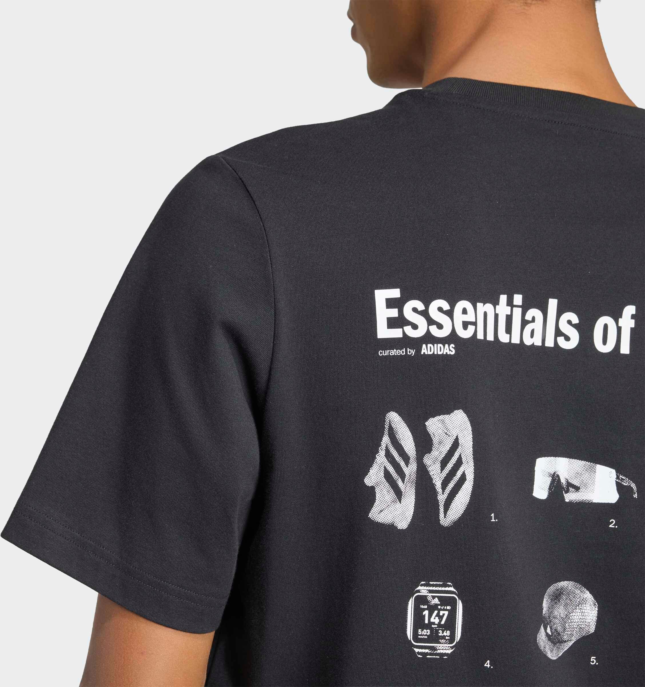 Laufshirt ADIDAS PERFORMANCE "RUN ESSENTIALS GRAFIK", Herren, Gr. M, schwarz, Obermaterial: 100% Baumwolle, Shirts Laufshirt, aus Baumwolle, für Erwachsene