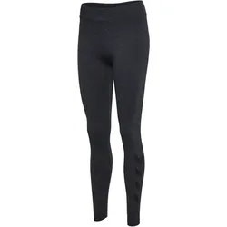 hummel hmlPULSE Logo Mid-Waist Leggings Damen 2316 - black beauty melange XS