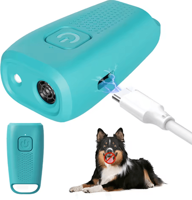 Inspire Curations Type C Rechargeable Ultrasonic Dog Training Device With LED Light blue