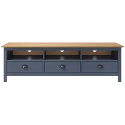 vidaXL TV-Schrank Hill Grau 158x40x47 cm Massivholz Kiefer