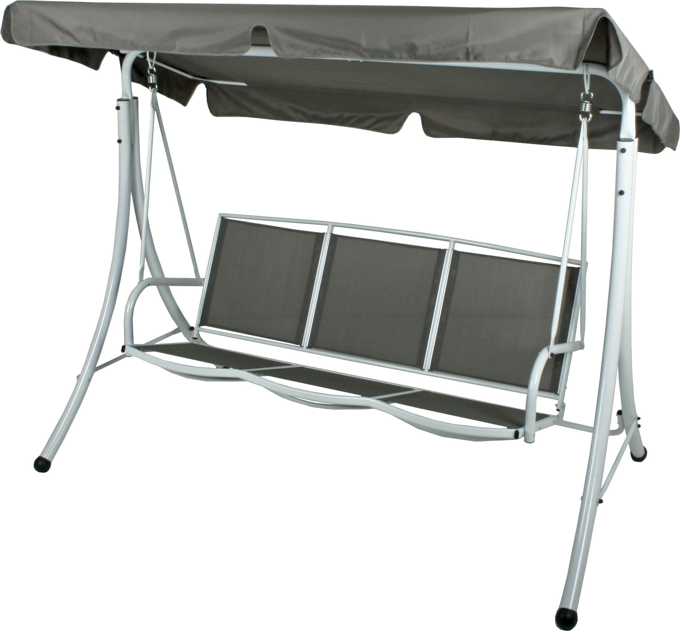 Hollywoodschaukel GARDEN PLEASURE "ANNA", grau (weiß, grau), B:201cm H:159cm T:130cm, Obermaterial: 100% Polyester, Hollywoodschaukeln, Hollywoodschaukel, weiß/grau