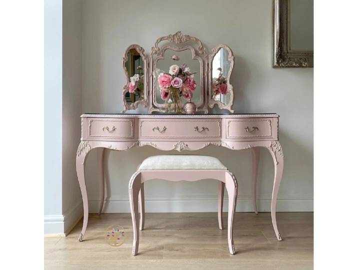 Table de maquillage confortable avec miroir, tabouret de bureau, commode de salon, table de maquillage avec tiroirs de rangement, meubles de chambre à coucher