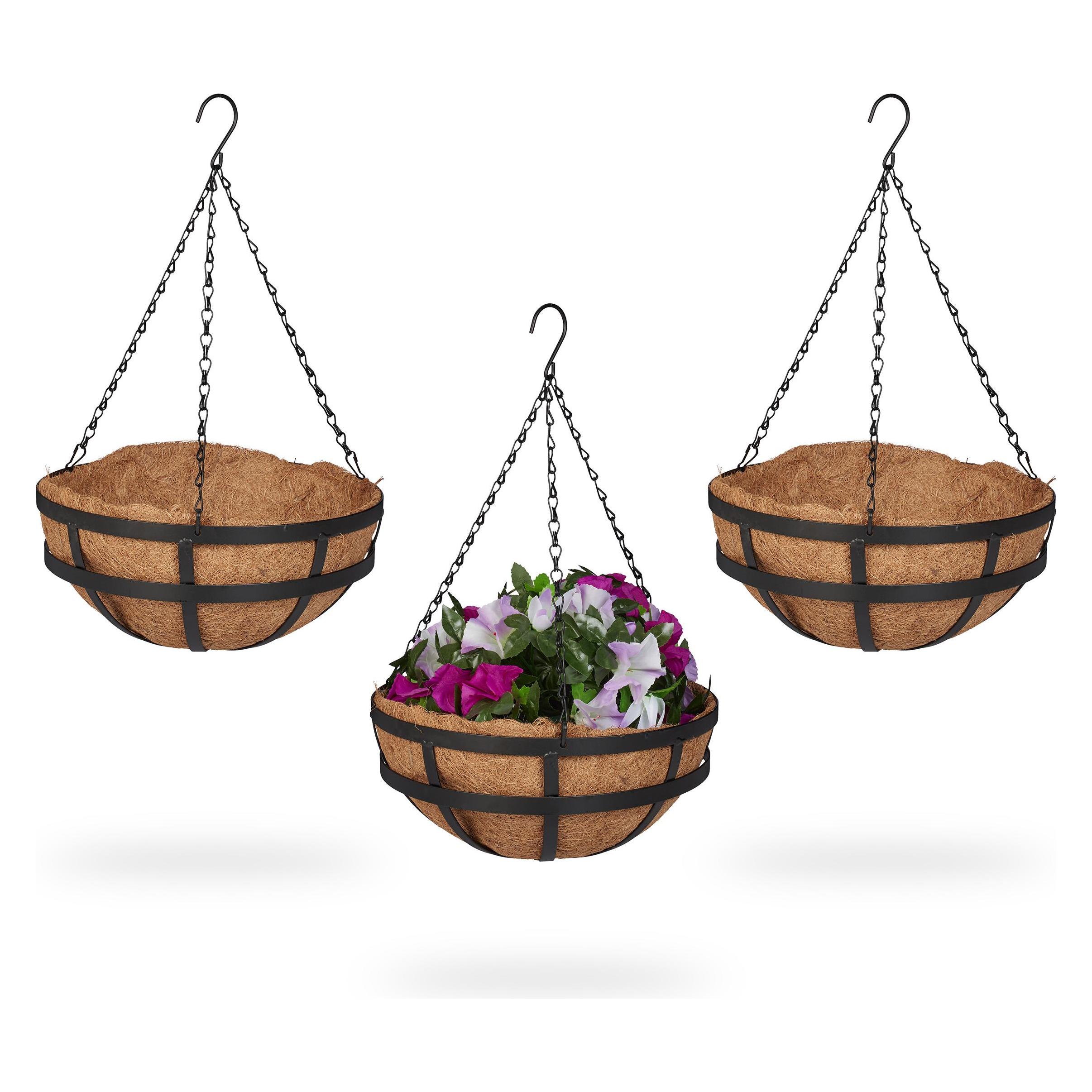 Relaxdays 3x Blumenampel (31 x 50 cm) (4052025416935)