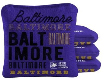 Skip's Garage Baltimore Football Purple Dual Sided Cornhole Bags