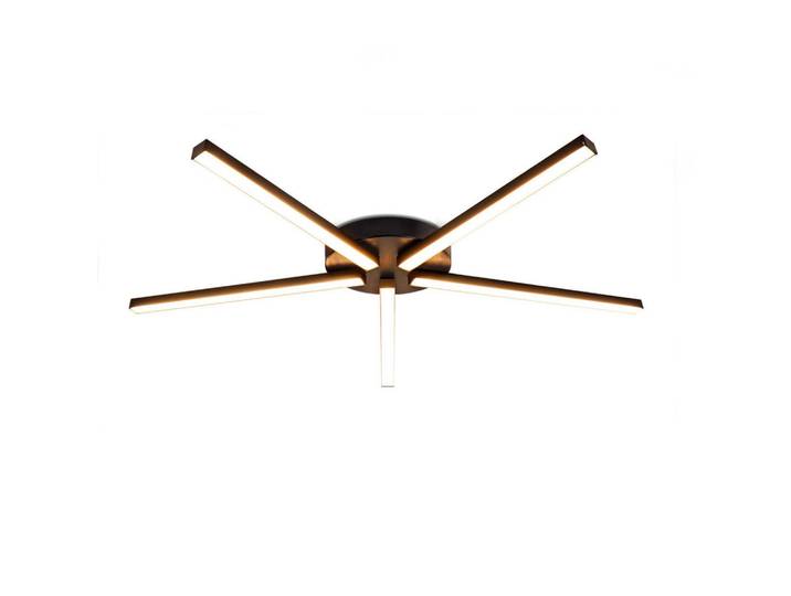 Nettlife Led-Deckenleuchte Halberstadt 64.2/61.1/4.8 cm, Schwarz, Metall, LED integrated, 61.1x4.8x64.2 cm, Lampen & Leuchten, LED Beleuchtung, LED-Deckenleuchten