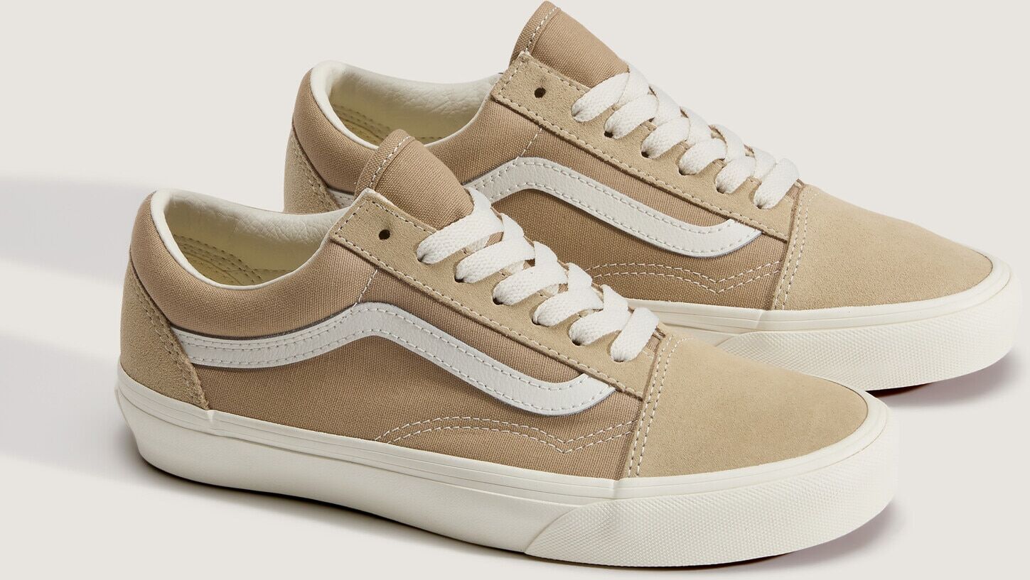 Sneaker VANS "Old Skool", Damen, Gr. 36, beige (4mg, color theory incense), Leder, Schuhe Sneaker 4mg, color theory incense 36