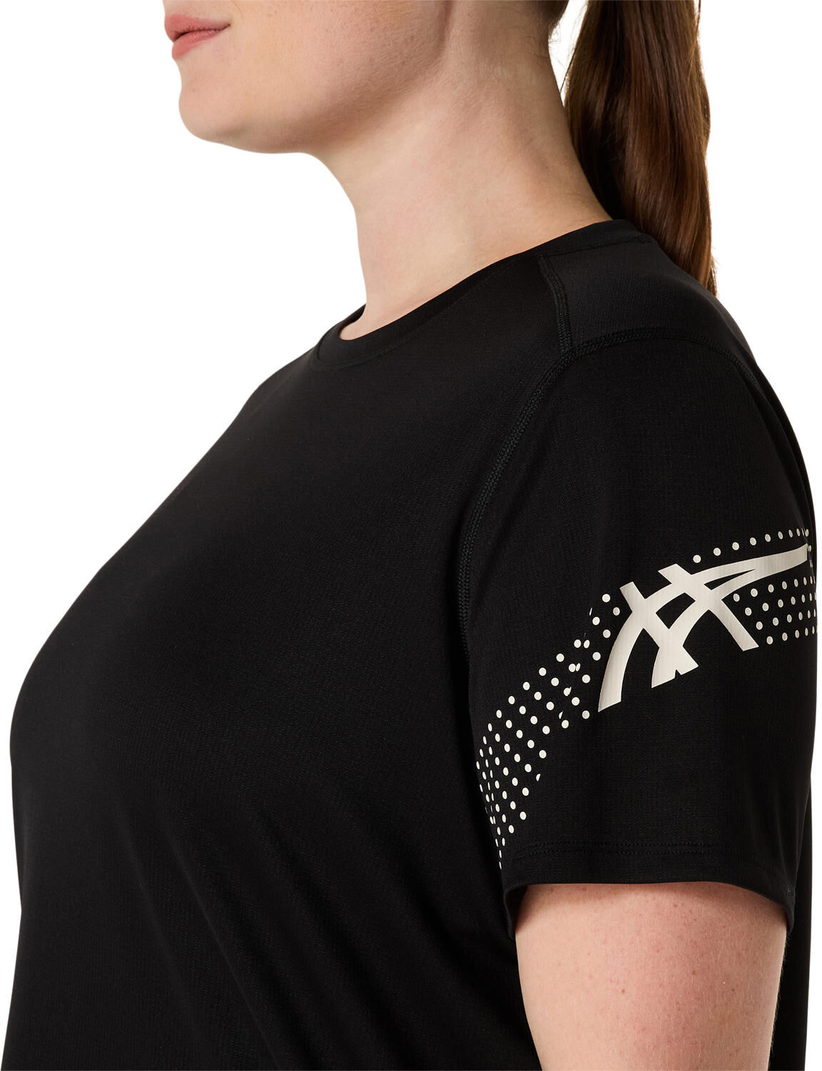 Laufshirt ASICS "ASICS ICON SS TOP", Damen, Gr. XL, schwarz (performance schwarz), Obermaterial: 100% Polyester, Shirts Laufshirt performance schwarz XL