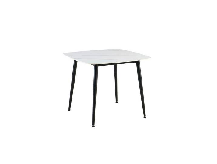 Mid.you Esstisch, Weiß, Metall, Stein, Marmoroptik, rechteckig, konisch, 90x75x90 cm, schnell aufzubauende und stabile Arbeitsfläche, Esszimmer, Tische, Esstische