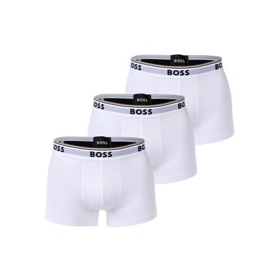 Boxershorts BOSS "Boxershort Trunk 3P Power 3er Pack", Herren, Gr. L, weiß, Obermaterial: 95% Baumwolle CO. 5% Elasthan EL., Unterhosen