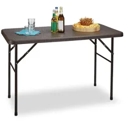 Relaxdays Gartentisch klappbar BASTIAN Dunkelbraun
