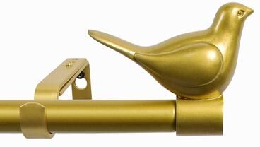 "MERIVILLE 3/4"" Diameter Farmhouse Single Window Curtain Rod, Bird Finials"