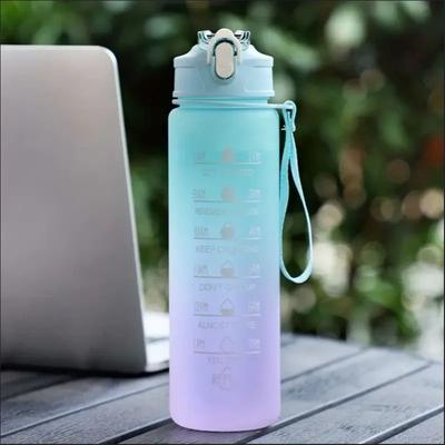 Uplifted Goods 700ml Time Scale Water Cup With Drop Resistant Lid For Sports And Outdoor Use green