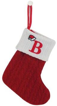 Inspired Living Cozy Knitted Mini Christmas Stocking With AZ Letter, Snowflake Design & Hanging Loop b