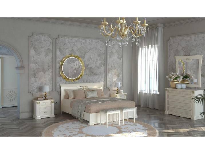 Xlmoebel Holzbett Luxus Hotelbett 180x200cm Doppel Barock Rokoko Design (Doppelbett, 1-tlg., Luxus Hotelbett 180x200cm), Made in Europa