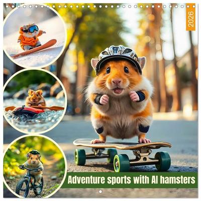 Adventure sports with AI hamsters (Wall Calendar 2026 12 × 12 Inch) CALVENDO 12 Month Wall Calendar