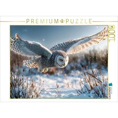 CALVENDO Puzzle Die Schneeeule - ihr Zuhause sind die Polarregionen | 1000 Teile Lege-Größe 64x48cm Foto-Puzzle für glückliche Stunden