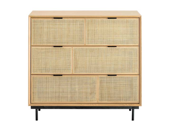 Commode en bois de chêne clair et cannage