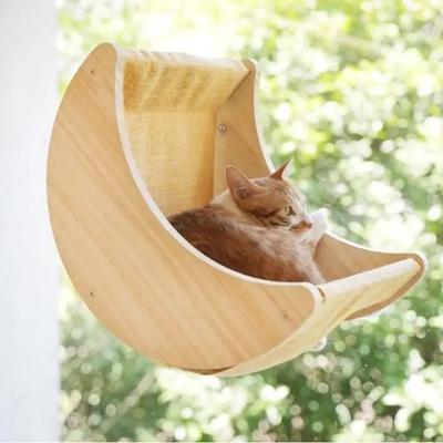 Uplifted Goods Wooden Cat Window Hammock With Strong Suction Cup Mount 38x45.7x19cm