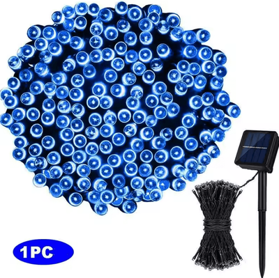 Inspire Curations 12M 100 LED Solar Fairy String Lights blue