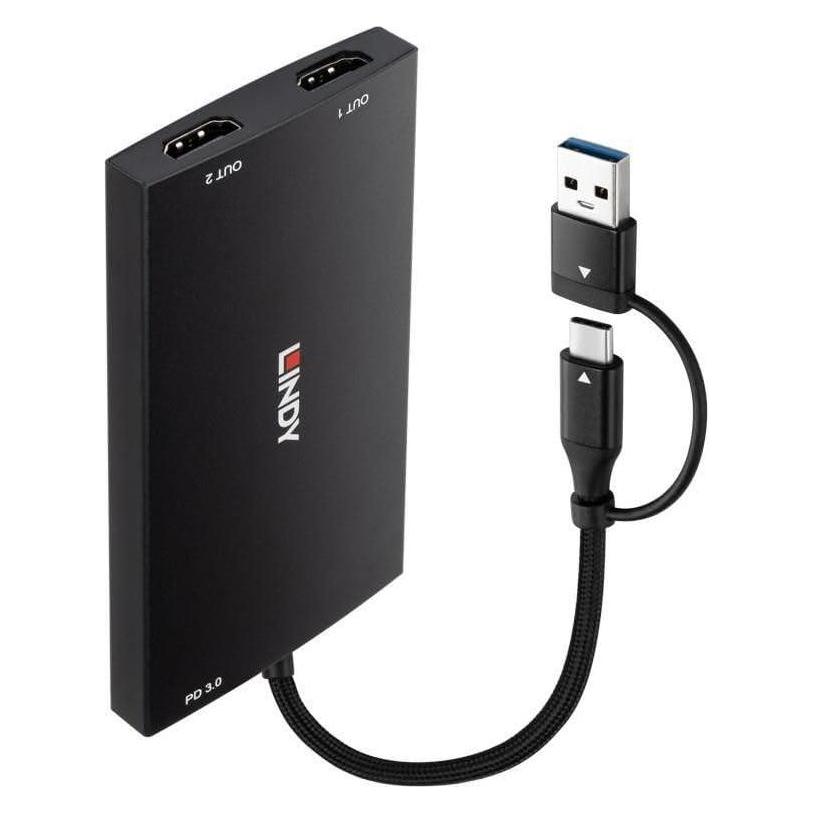 Lindy USB Type A And C To Dual HDMI (HDMI) (43430)