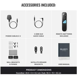 Majority Bowfell Halo 5.1 Dolby Atmos Soundbar (300 W), Soundbar, Schwarz