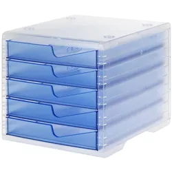 Styro, Dokumentenablage, Schubladenbox styroswingbox light cornflower DIN C4 mit 5 Schubladen (C4)