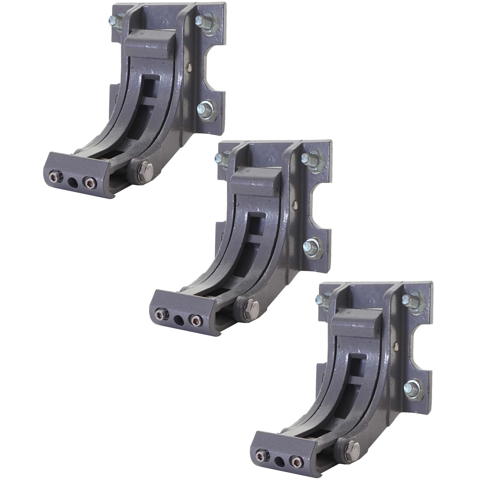 3er-Set Wandhalterung für Markise H124, Wandkonsole Wandmontage Adapter ~ grau