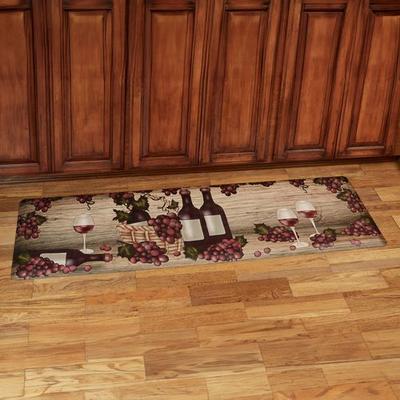 Touch of Class Wine Picnic Sole Comfort Runner Mat Multi Earth 72 x 22, 72 x 22, Multi Earth