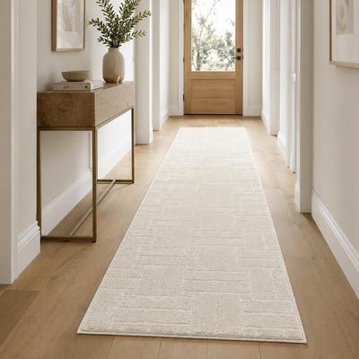 Well Woven Serenity Soft Linen Plush Extra-Long Hallway Stair Runner Rug, Rubber Backed, Choose Lengths