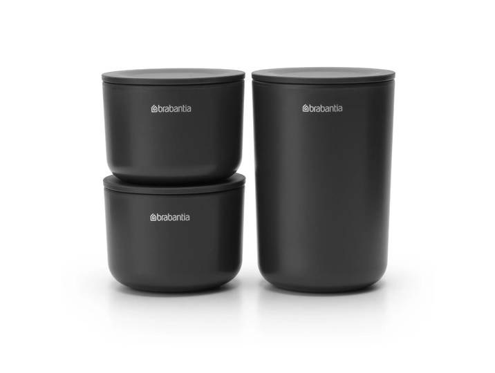 Brabantia Boîtes de rangement ReNew Lot de 3 Gris foncé