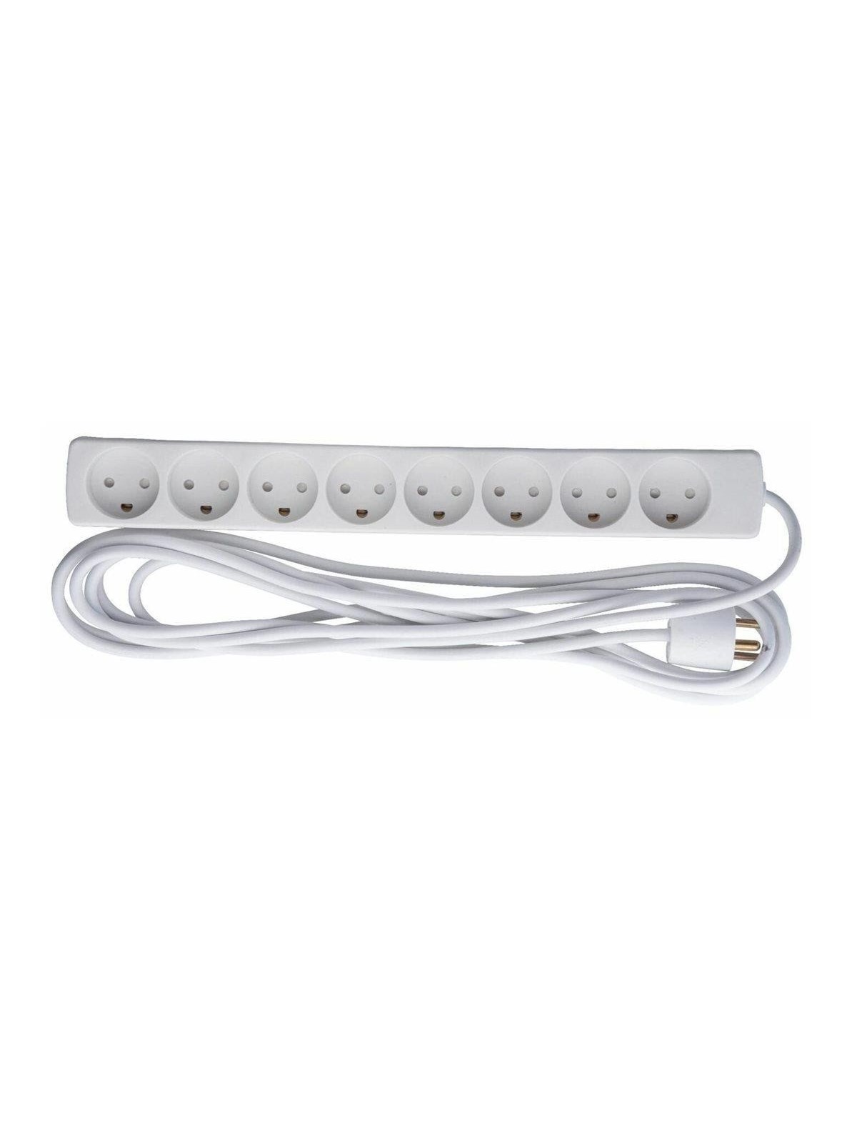 CoreParts 8-Stikdåse Hvid 5 m Ledning