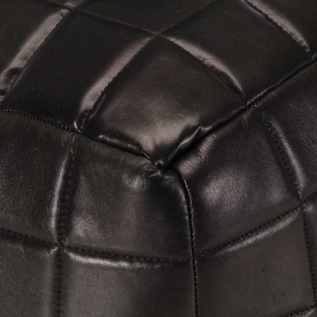 vidaXL Pouf 40 x 40 x 40 cm Noir Cuir véritable de chèvre