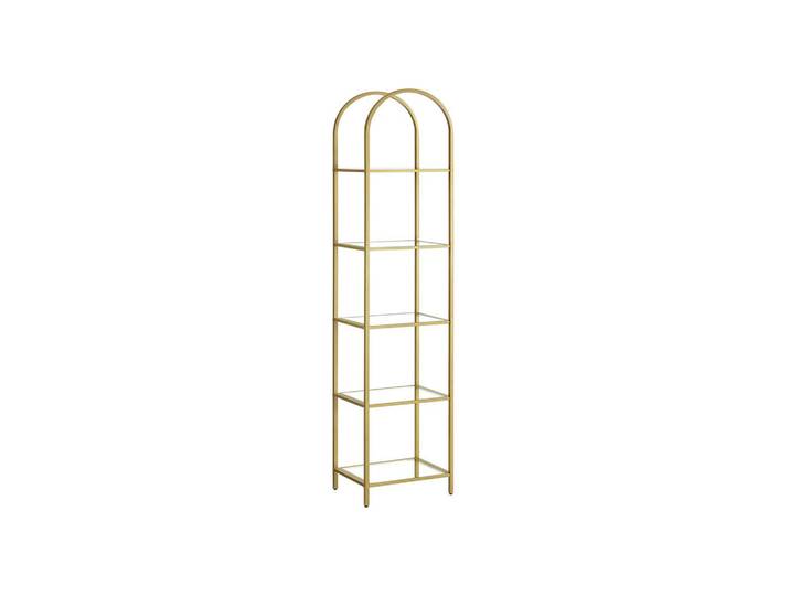 Hansiro Bücherregal Praia, Goldfarben, Glas, 40x183.5x30.2 cm, Wohnzimmer, Regale, Bücherregale