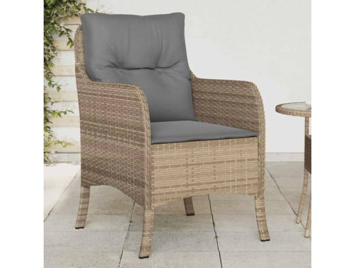 Gartenstühle mit Kissen 2 Stk Poly Rattan PE Rattan Sessel mit Auflage PE Rattan, abnehmbarer Bezug, pulverbeschichteter Stahlrahmen, waschbar, pflegeleicht