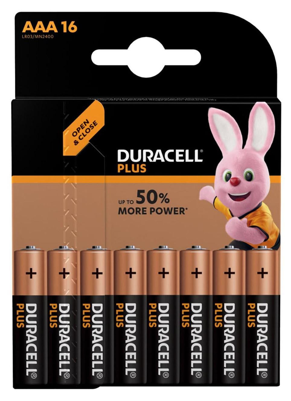16x Duracell MN2400 Plus Power Micro AAA Batterijen 1,5V