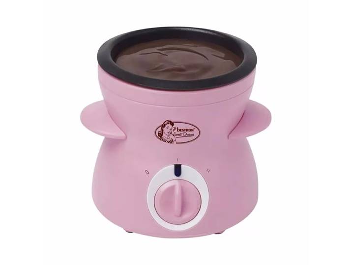 Bestron Kompaktes Schokoladenfondue/Schmelzer DCM043P Schokoladenfonduer – Schokofondue – pink