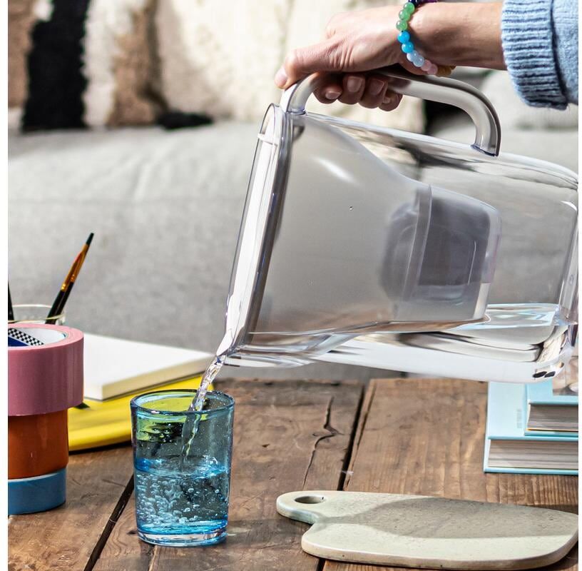 Wasserfilter BRITA "Style Essential", weiss (blau), B:23,9cm H:27,3cm, Kunststoff, Filterkartuschen, Wasserfilter blau Einheitsgröße