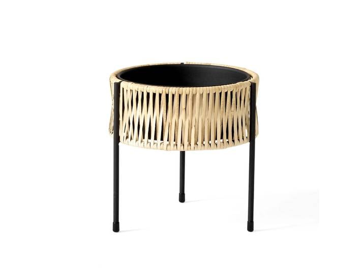 Audo Copenhagen Jardinière Umanoff planter rotin-acier h27 cm Ø27 cm