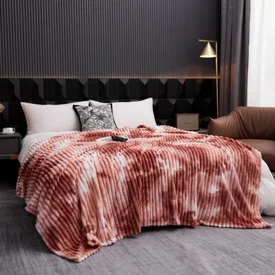 Shop Station Tie Dye Flannel Fleece Blanket Soft Warm Throw Blanket For Bed, Couch & Sofa red 27.56 39.37 In