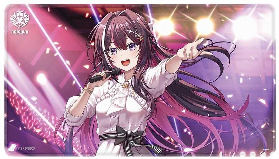 Ultra PRO Official hololive Card Game AZKi Stitched Playmat, 24 x 13.5 in, Soft Fabric Playing Surface