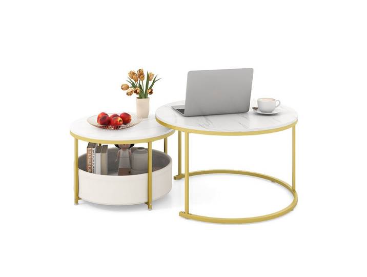 KOMFOTTEU Couchtisch, Kaffeetisch Sofatisch Beistelltisch mit Stauraum