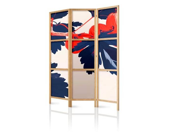 framed concept - Paravent Raumteiler aus Holz 135x172 cm, 3-teilig, einseitig, im orientalischen Stil