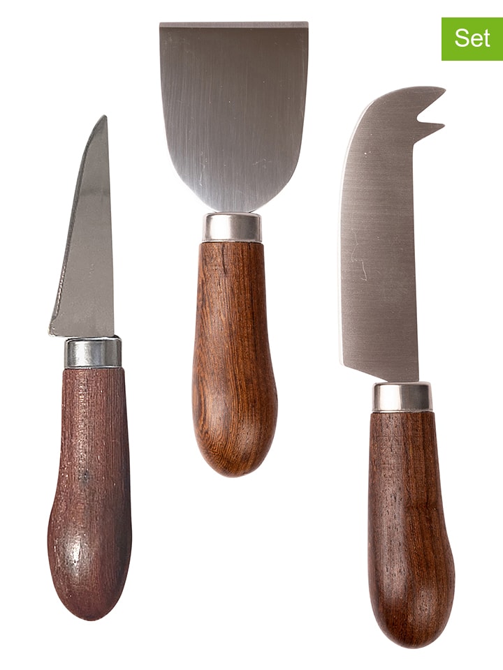 Sagaform 3tlg. Käseschneider-Set in Braun - (H)14,5 cm - onesize