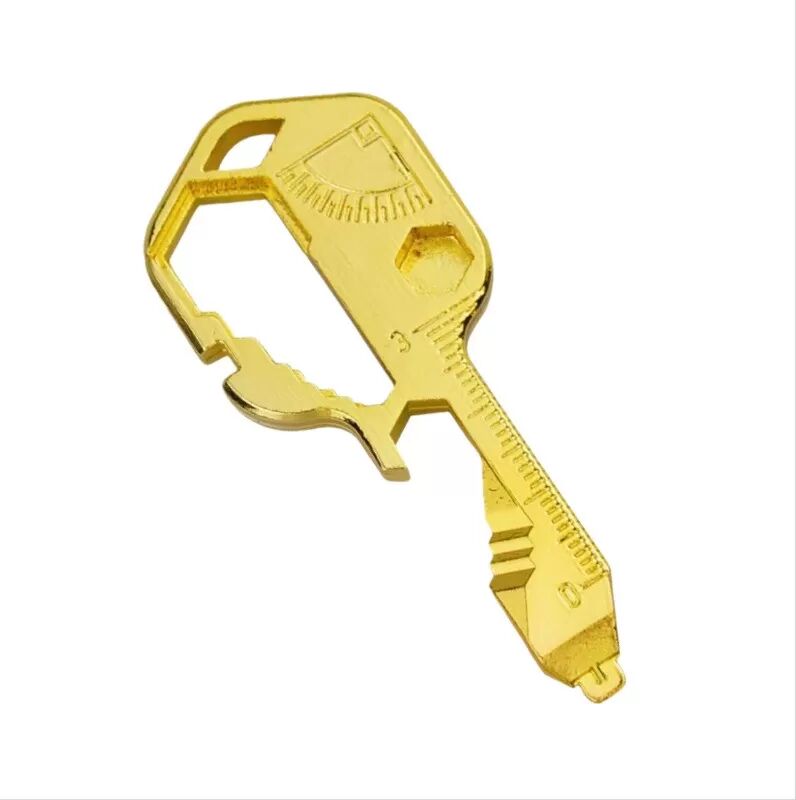 INF 24-in-1 Schlüsselanhänger Multi-Tool - Tragbarer Fahrradschlüssel & Werkzeug Gold