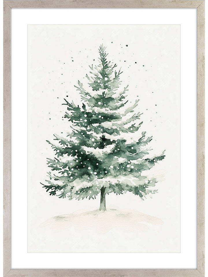 Ars Longa Gerahmter Kunstdruck "Winter Evergrren" - (L)50 x (B)40 cm - onesize