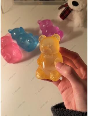 JoyToys Jumbo Gummy Bear Squeeze Toy Soft Sensory Fidget Toy For Stress Relief & Relaxation yellow