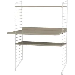 Kleiner Schreibtisch mit Ablage Weiß Beige
