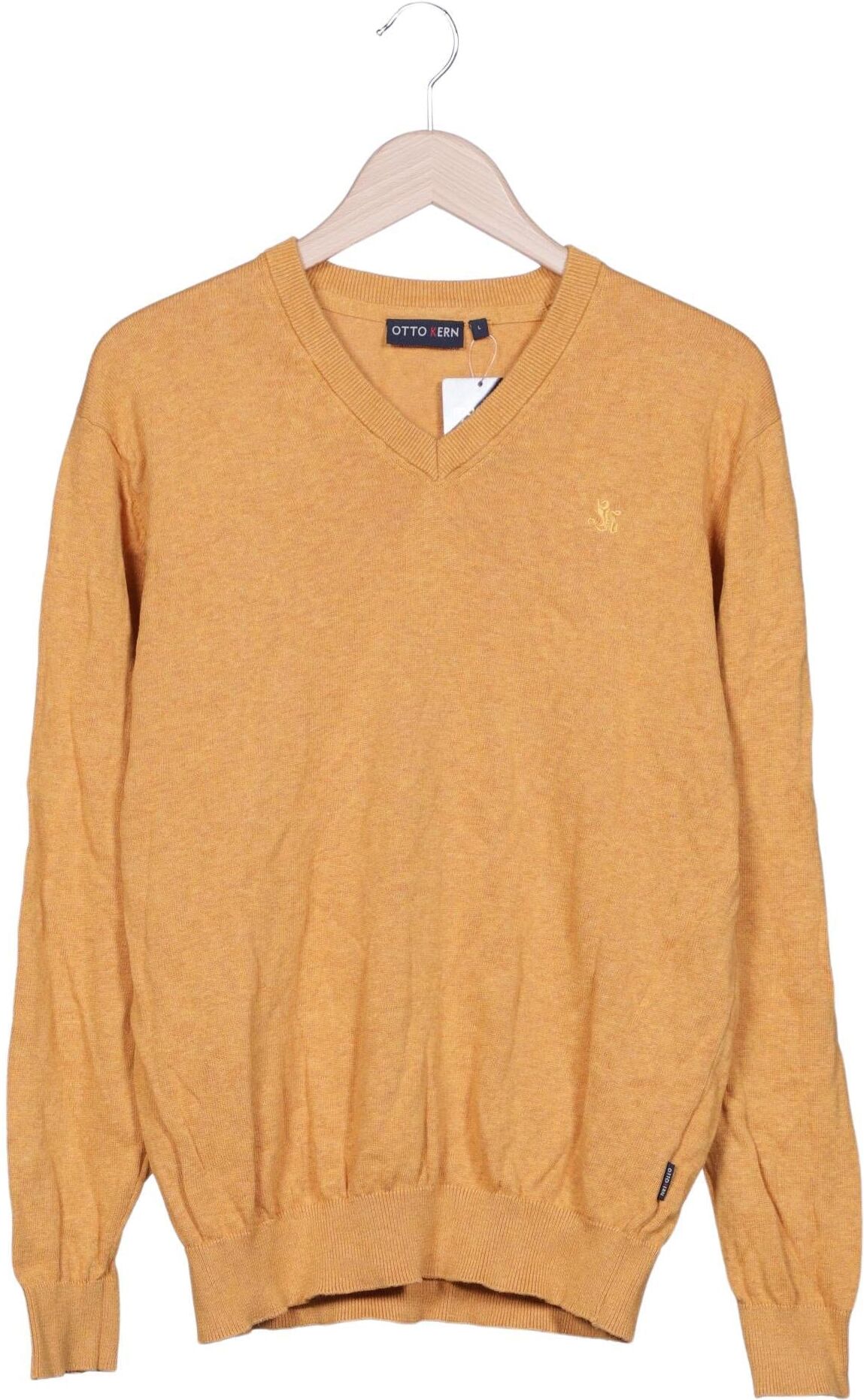 Otto Kern Herren Pullover, Gelb, Gr. L, Baumwolle - Second Hand