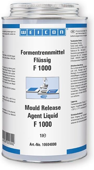 WEICON Formentrennmittel Flüssig F 1000, für glatte Oberflächen, 1 L, weiß, milchig (10604000)